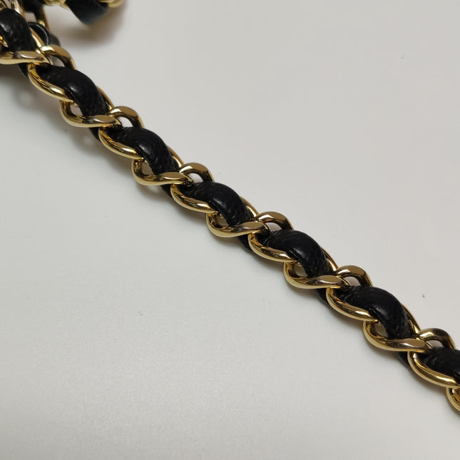 Chanel Captain Gold Small Flap Bag Black Caviar Leather Shoulder Bag