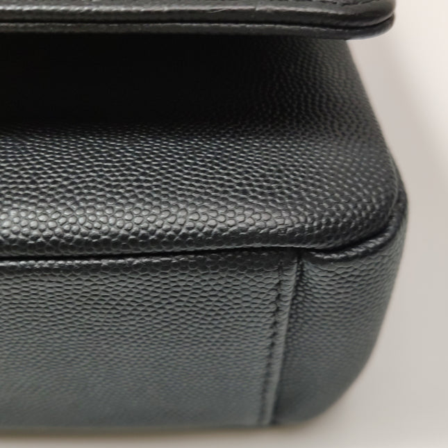 Chanel Captain Gold Small Flap Bag Black Caviar Leather Shoulder Bag