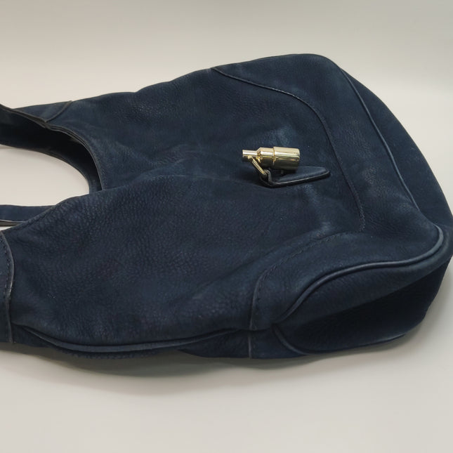 Gucci Jackie 1961 Medium Navy Suede Leather Bag