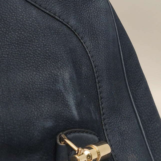 Gucci Jackie 1961 Medium Navy Suede Leather Bag