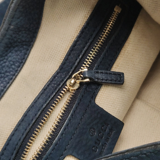 Gucci Jackie 1961 Medium Navy Suede Leather Bag
