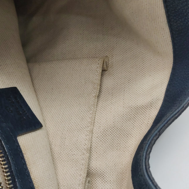 Gucci Jackie 1961 Medium Navy Suede Leather Bag