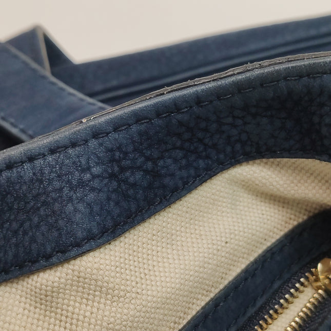 Gucci Jackie 1961 Medium Navy Suede Leather Bag