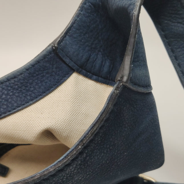 Gucci Jackie 1961 Medium Navy Suede Leather Bag