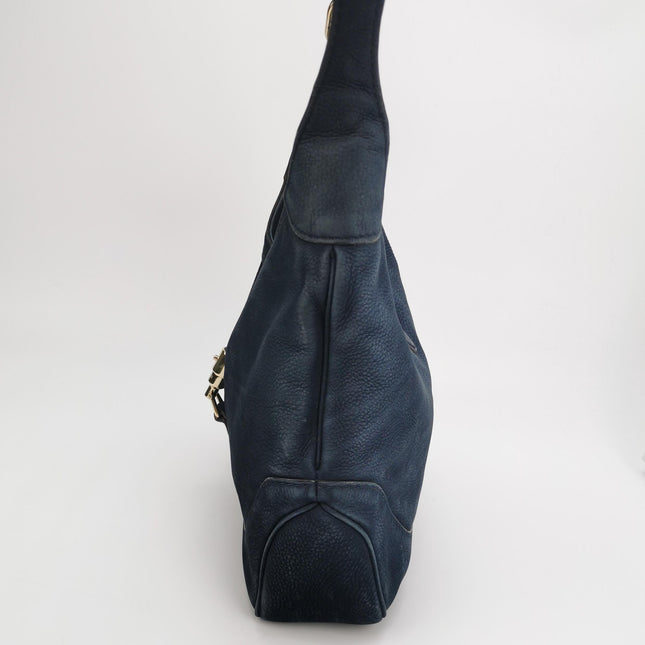 Gucci Jackie 1961 Medium Navy Suede Leather Bag