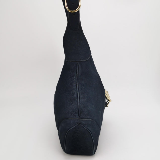 Gucci Jackie 1961 Medium Navy Suede Leather Bag