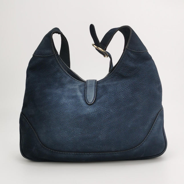 Gucci Jackie 1961 Medium Navy Suede Leather Bag