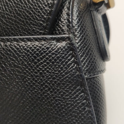 Dior Saddle Mini Black Grained Leather Handbag