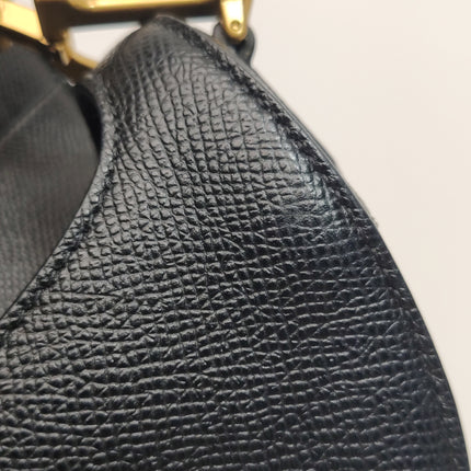 Dior Saddle Mini Black Grained Leather Handbag