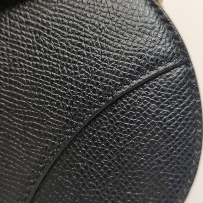 Dior Saddle Mini Black Grained Leather Handbag
