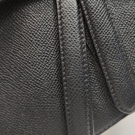 Dior Saddle Mini Black Grained Leather Handbag
