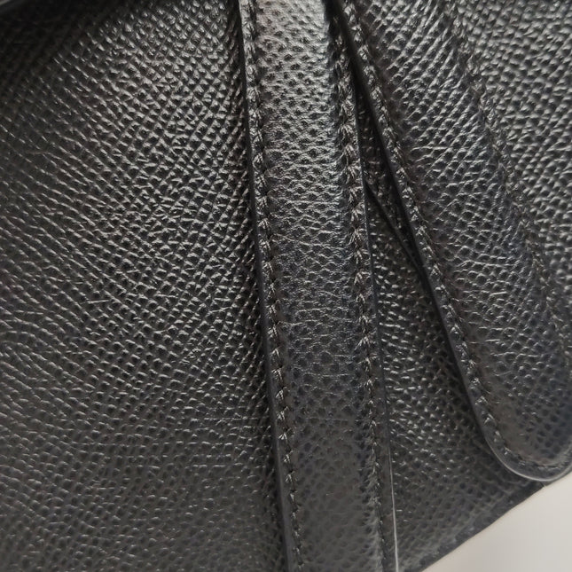 Dior Saddle Mini Black Grained Leather Handbag