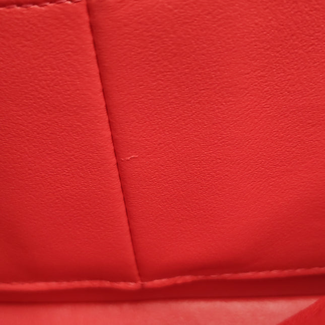 Chanel Classic Flap Medium Coral Orange Velvet Silver Hardware
