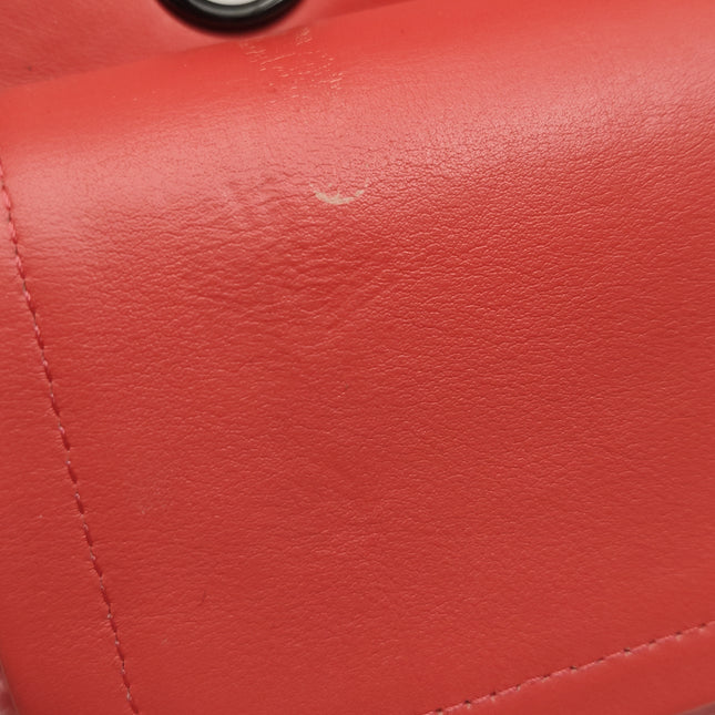 Chanel Classic Flap Medium Coral Orange Velvet Silver Hardware