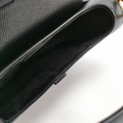 Dior Saddle Mini Black Grained Leather Handbag