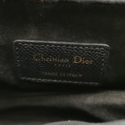 Dior Saddle Mini Black Grained Leather Handbag