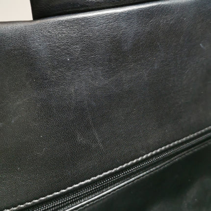 Chanel Classic Flap Jumbo Black Lambskin Leather Double Flap Silver Hardware 2011