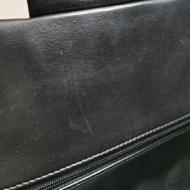 Chanel Classic Flap Jumbo Black Lambskin Leather Double Flap Silver Hardware 2011