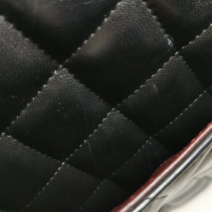 Chanel Classic Flap Jumbo Black Lambskin Leather Double Flap Silver Hardware 2011