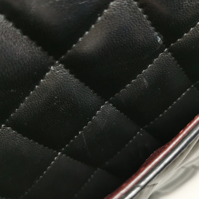 Chanel Classic Flap Jumbo Black Lambskin Leather Double Flap Silver Hardware 2011