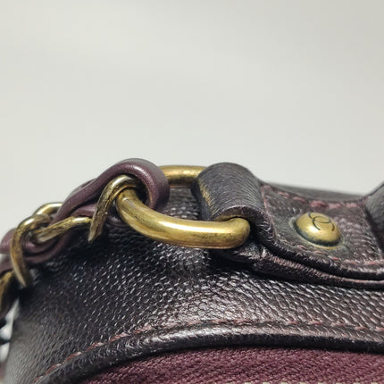Chanel Filigree Medium Vanity Case Iridescent Burgundy Caviar Leather Top Handle with Chain
