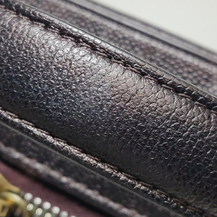 Chanel Filigree Medium Vanity Case Iridescent Burgundy Caviar Leather Top Handle with Chain