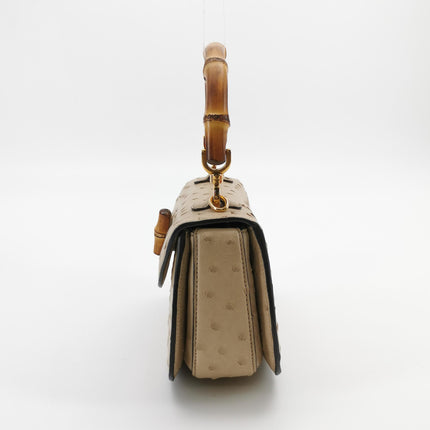 Sac à main Gucci Bamboo 1947 moyen en cuir noir