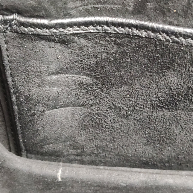 Rare Gucci Bamboo 1947 Vintage Ostrich Leather Medium Black With Strap