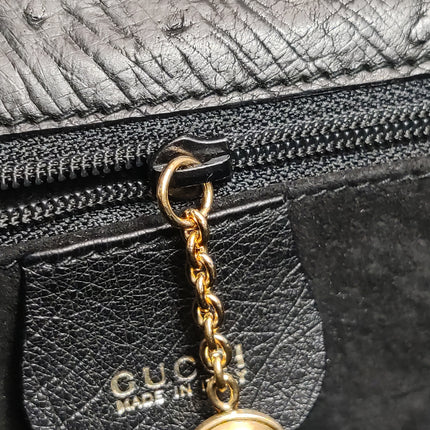 Sac à main Gucci Bamboo 1947 moyen en cuir noir