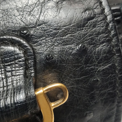 Sac à main Gucci Bamboo 1947 moyen en cuir noir