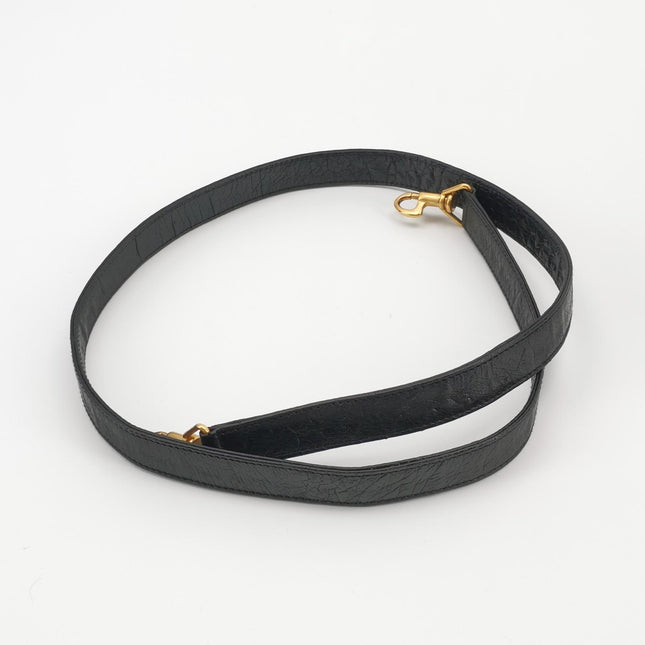 Rare Gucci Bamboo 1947 Vintage Ostrich Leather Medium Black With Strap