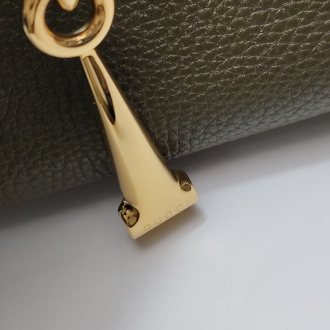 Gucci Softbit Maxi Shoulder Bag Olive Green Calfskin Leather 2024