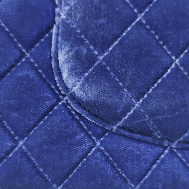 Chanel Classic Flap Medium Velours Bleu Roi Quincaillerie Argentée