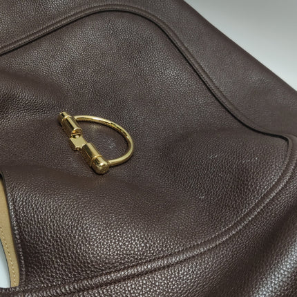 Sac à bandoulière Gucci Softbit Maxi en cuir de veau marron foncé