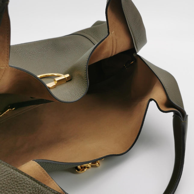 Gucci Softbit Maxi Shoulder Bag Olive Green Calfskin Leather 2024