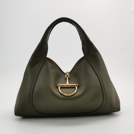 Sac à bandoulière Gucci Softbit Maxi en cuir de veau vert olive 2024