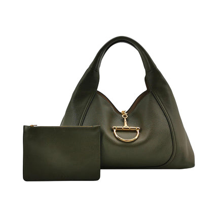 Sac à bandoulière Gucci Softbit Maxi en cuir de veau vert olive 2024