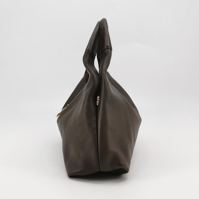 Sac à bandoulière Gucci Softbit Maxi en cuir de veau marron foncé
