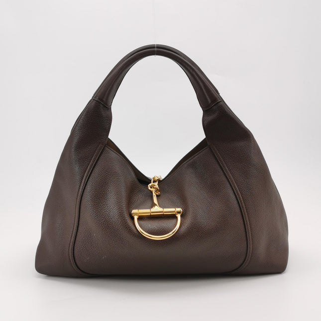 Sac à bandoulière Gucci Softbit Maxi en cuir de veau marron foncé