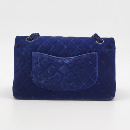 Chanel Classic Flap Medium Velours Bleu Roi Quincaillerie Argentée