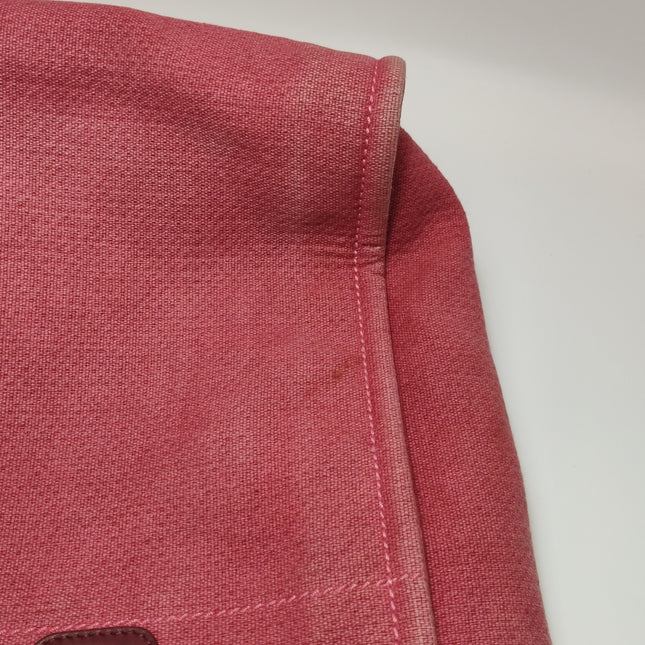 Chanel Deauville Tote Red Cloth Leather Chain Strap Small 34cm