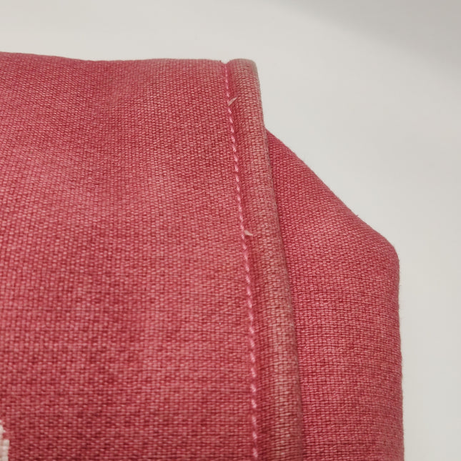 Chanel Deauville Tote Red Cloth Leather Chain Strap Small 34cm