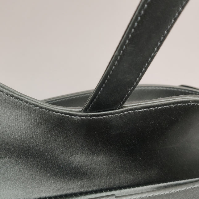 Dior Saddle Mini Silk Blue Grey with Crystal Embedded Buckles