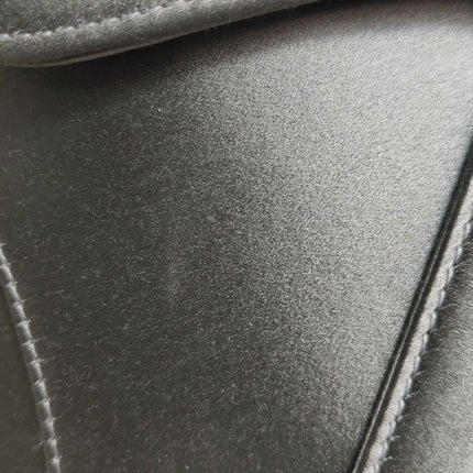 Sac Dior Saddle Mini Bleu Gris Soie avec Boucles Incrustées de Cristaux