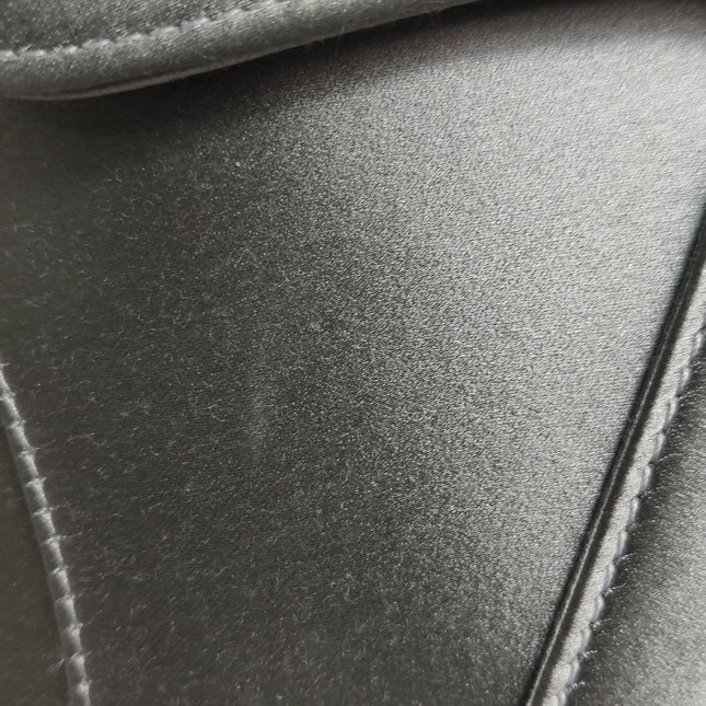 Dior Saddle Mini Silk Blue Grey with Crystal Embedded Buckles