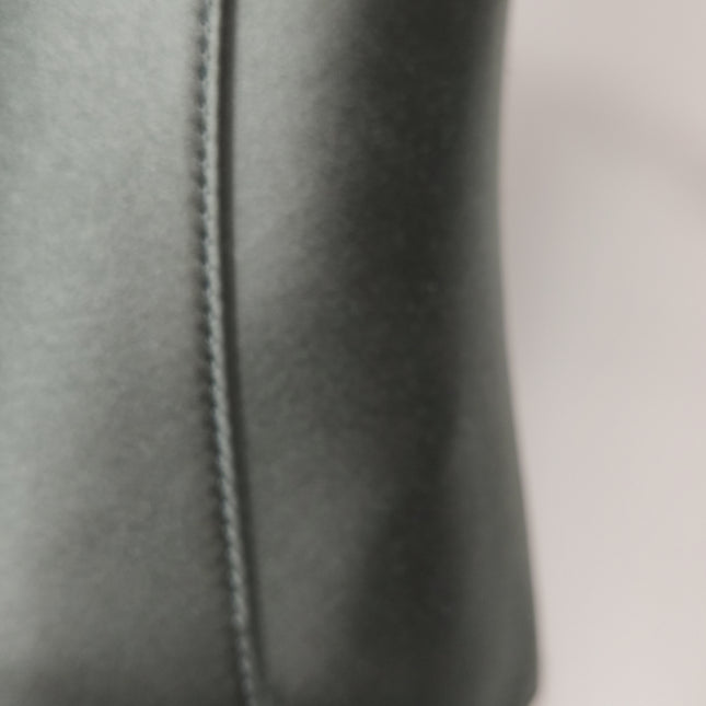 Dior Saddle Mini Silk Blue Grey with Crystal Embedded Buckles