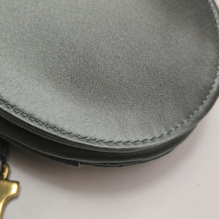 Sac Dior Saddle Mini Bleu Gris Soie avec Boucles Incrustées de Cristaux