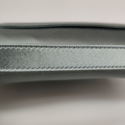 Sac Dior Saddle Mini Bleu Gris Soie avec Boucles Incrustées de Cristaux