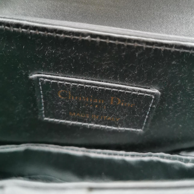 Dior Saddle Mini Silk Blue Grey with Crystal Embedded Buckles