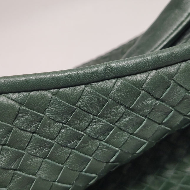 Bottega Veneta Belly Hobo Intrecciato Dark Green Nappa Leather Large 50cm